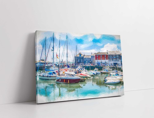 Padstow harbour painting