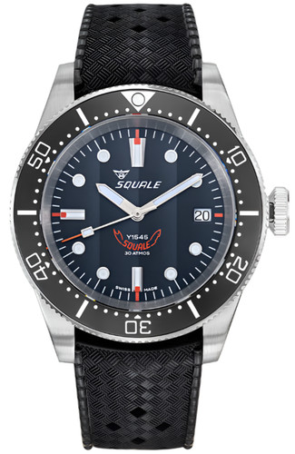 Squale 1545 black rubber - squale,