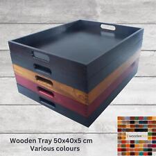 Large Versatile Chic Pine Serving Trays Multicolour Wood Serving Table 50x40x5cm