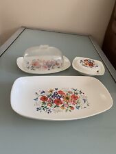 Vintage Emsa Melamine Butter Tray Suger Pot Dish Platter  West Germany Retro