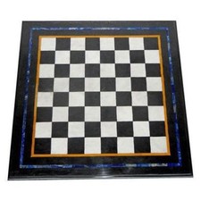 18" Black Marble Chess Table
