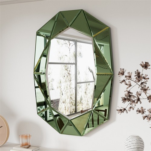 Diamond pieces wall mirror art - diamond,