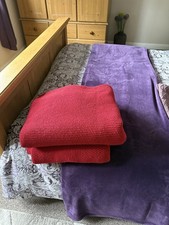 Dunelm Open Knit Bed Or Sofa Throw Dark Red 120 by 150 Cm Two throws!