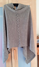 Womens Taupe knitted cape poncho
