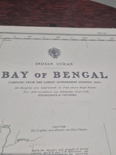 Admiralty Nautical Chart 70 Bay of Bengal 1880–1960 Vintage Hydrographic