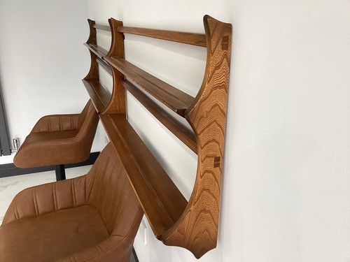 Pair ercol oak plate racks - plate,