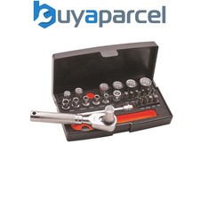 Bahco 1/4in Ratchet Socket Set 25 Piece Metric 1/4in Drive 12 Sockets XMS25SS14