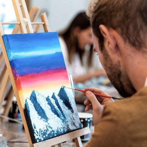Wooden art easel display - wooden,