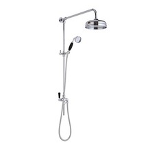 Hudson Reed Topaz Black Rigid Riser Kit & Diverter Traditional Bathroom Shower