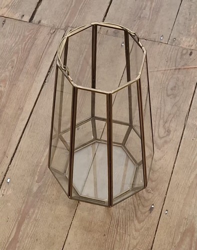 Vintage brass and glass - brass,