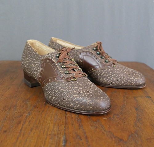 Vintage 1930s two tone oxfords - vintage,