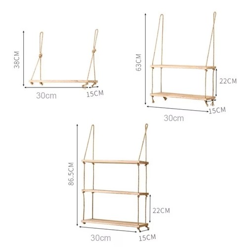 Double rope floating shelf - double,