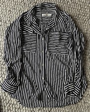 Seafolly Australia Women’s Cover Up Shirt Navy Pin Striped Size Small VGC