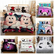 Mickey Mouse Duvet Cover Bedding Set with Pillow Case Single Double King Size