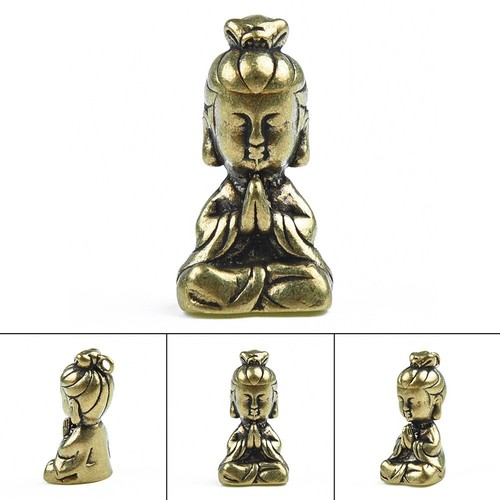 Brass guanyin buddha - brass, statue