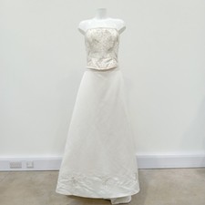 Pronuptia Wedding Gown Size 20 Ivory Two Piece Corset Embellished FLT31-TR