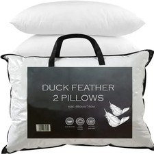 Duck Feather & Down Pillow Hotel Quality 100% Soft Luxury Microfiber