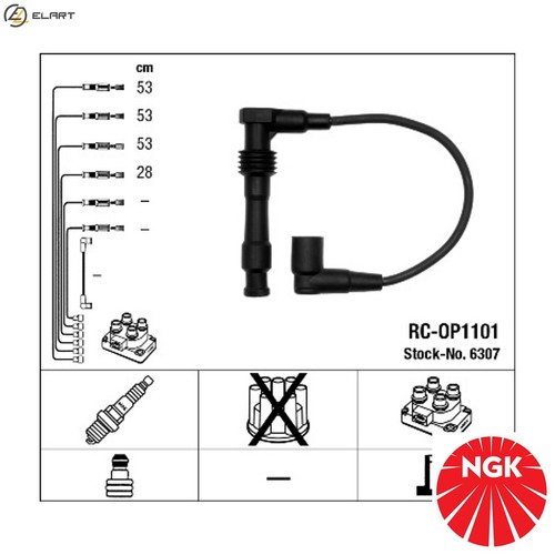 Ignition cable kit 6307 for - kit,