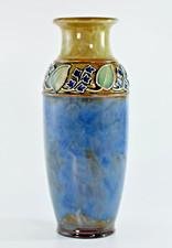 ANTIQUE ROYAL DOULTON 8235 STONEWARE VASE 21cm c1922 LILY PARTINGTON