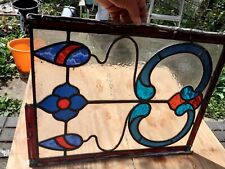 Vintage Stained coloured glass Rare 2 pairs 4 restoration panels needs TLC 