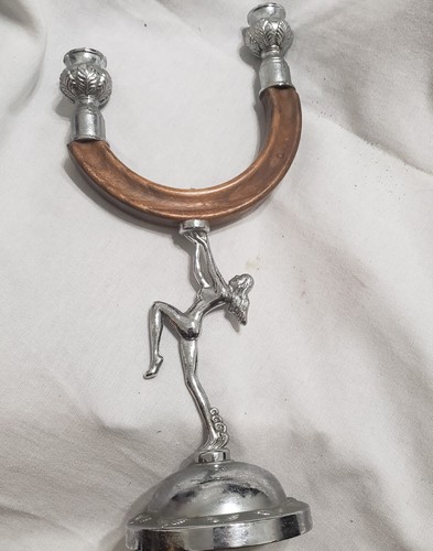 Art deco chrome wood - art, 13"