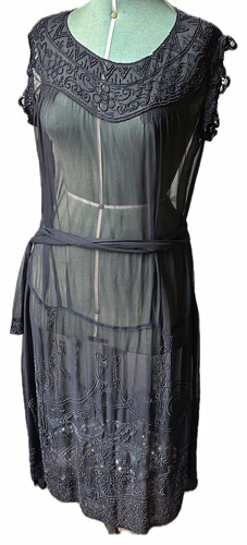 1920s art deco silk - art, chiffon