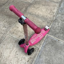 Pink Maxi Micro Scooter Height Adjustable 3 Wheel Robust Scooter (age 5-12)