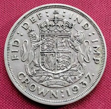 1937 CROWN 5s SILVER GEORGE VI