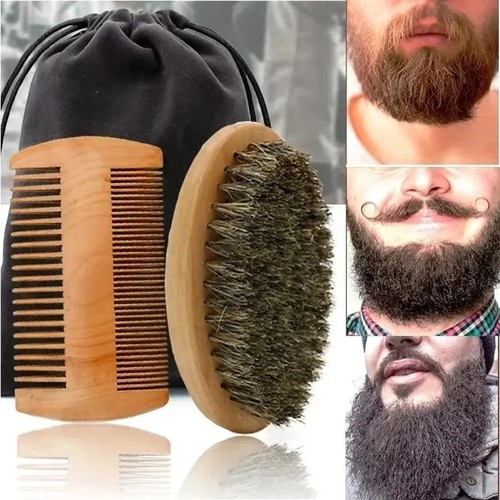 Natural boar bristle beard - natural,