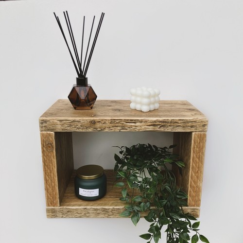 Rustic floating bedside - rustic, table