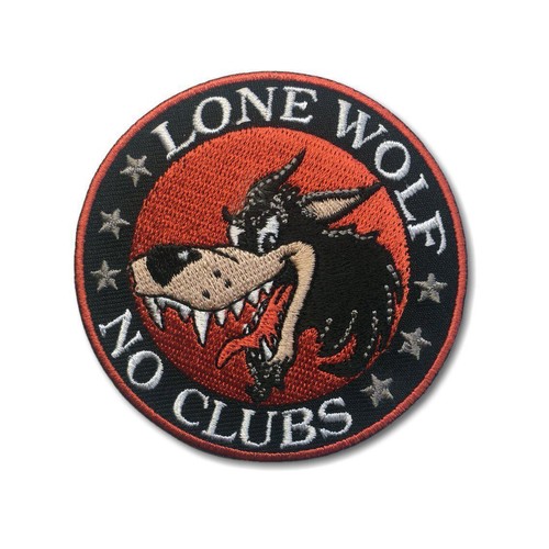Embroidered lone wolf clubs - wolf,