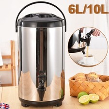 Insulated Hot & Cold Beverage Dispenser 6L/10L Stainless Steel Double-Walled UK