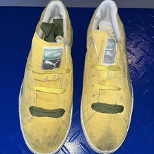 Puma Jamaica Trainers Men's UK 8 Yellow Green Suede Casual Shoes Rare Vintage
