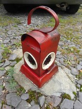 1950s Red KENYONS Roadworks Paraffin Warning Lantern - Man Cave! - Working Wick!
