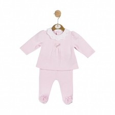 Baby Girl MINTINI Pointelle Bow and Heart 2 Piece Set