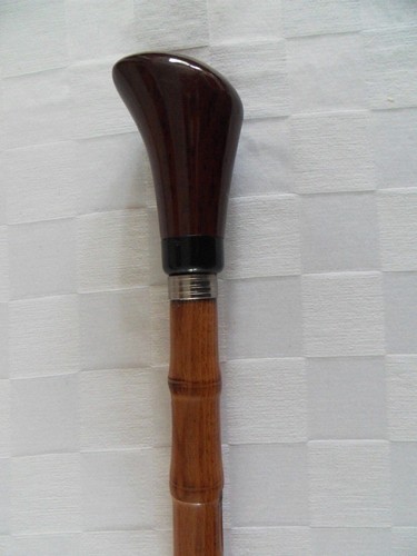 Wooden walking stick with - wooden,