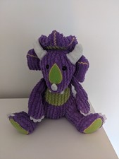 Manhattan Toy Company Vintage 10 Inch Purple Dinosaur Plush Toy