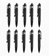 10 pcs Tactical Pen Aluminum Self Defense Glass Breaker Pen Writing Black EDC