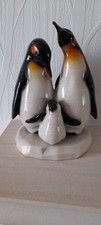 Vintage Naturecraft Polished Stone Effect Penguin Family