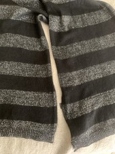 Glitter Silver Black M&S Autograph 100% Pure Cashmere Scarf 210 x 40 cm LONG