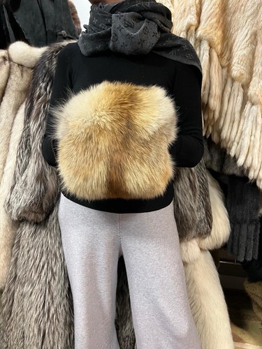 Fox fur muff red - fox, hand