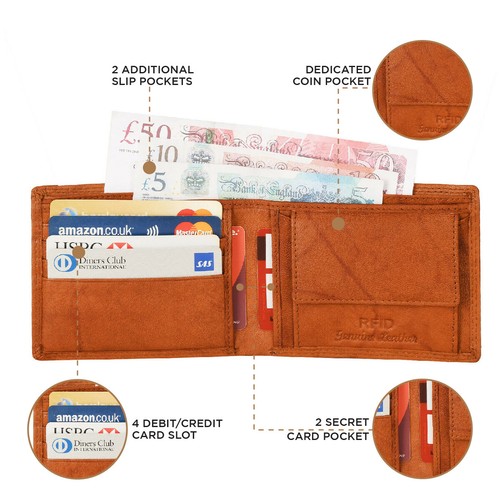 Mens rfid blocking wallet - mens,