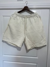 Zara Man Cream Casual Jersey Sweat Shorts - Medium