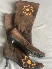 Moshulu Colours 70s Style Chocolate Brown Boots Size 6