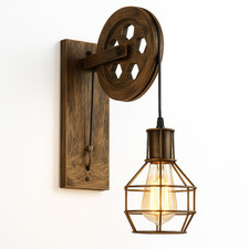 Pulley Wheel Wall Lamp Fixture