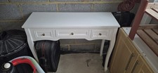 Dressing Console Table with 3 Drawers Makeup Vanity Desk White vidaXL