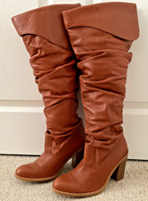 Ravel Tan Brown Knee High Leather Boots EU40 UK7