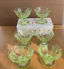 Green Uranium Glass Six Bowl