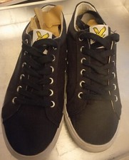 MENS LYLE & SCOTT NAVY BLUE CANVAS TRAINERS LACE UP SHOES UK 7