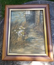 Beautiful Oil Painting Depicting Late Summer Flowers Signed Chadwick 